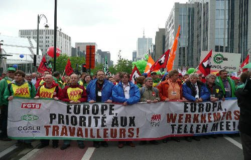 Manifestaci n en Bruselas Foto ETUC