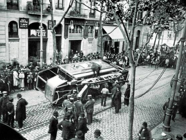 Huelga general en marzo de 1917, Barcelona.